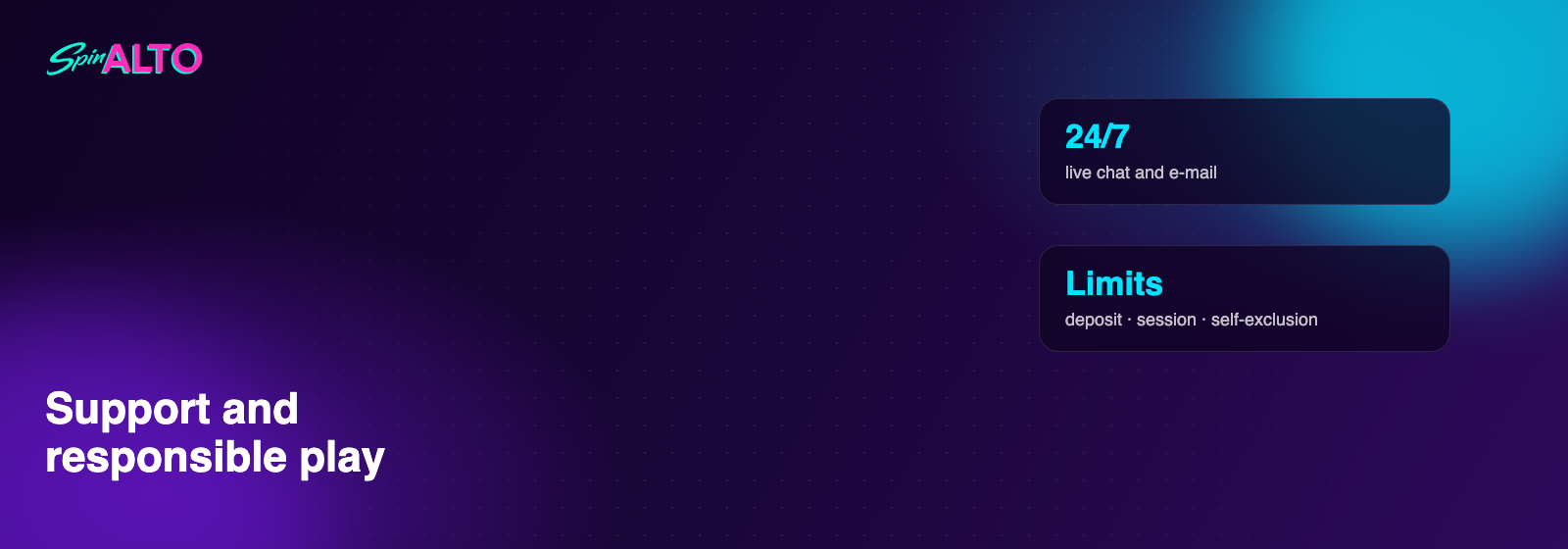 Support and player tools at SpinAlto