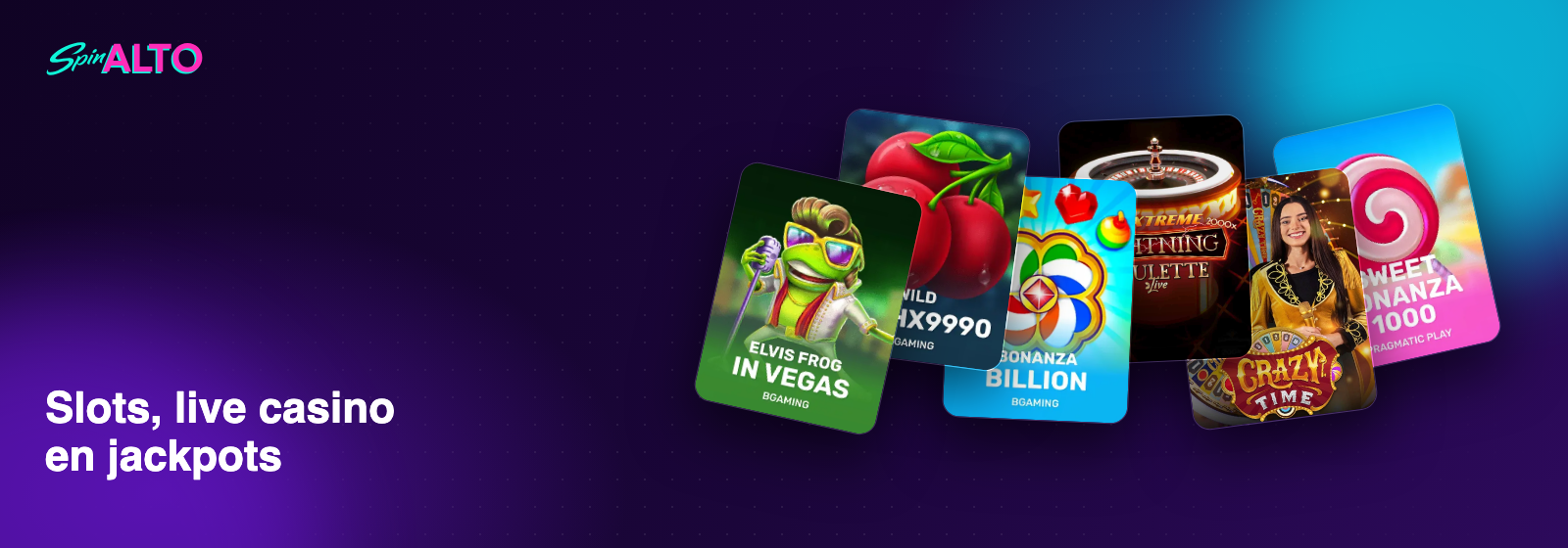 Spelcategorieën bij SpinAlto: slots, live casino en jackpots